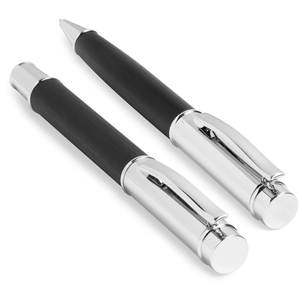 Alex Varga Volans Ball Pen & Rollerball Set - Black