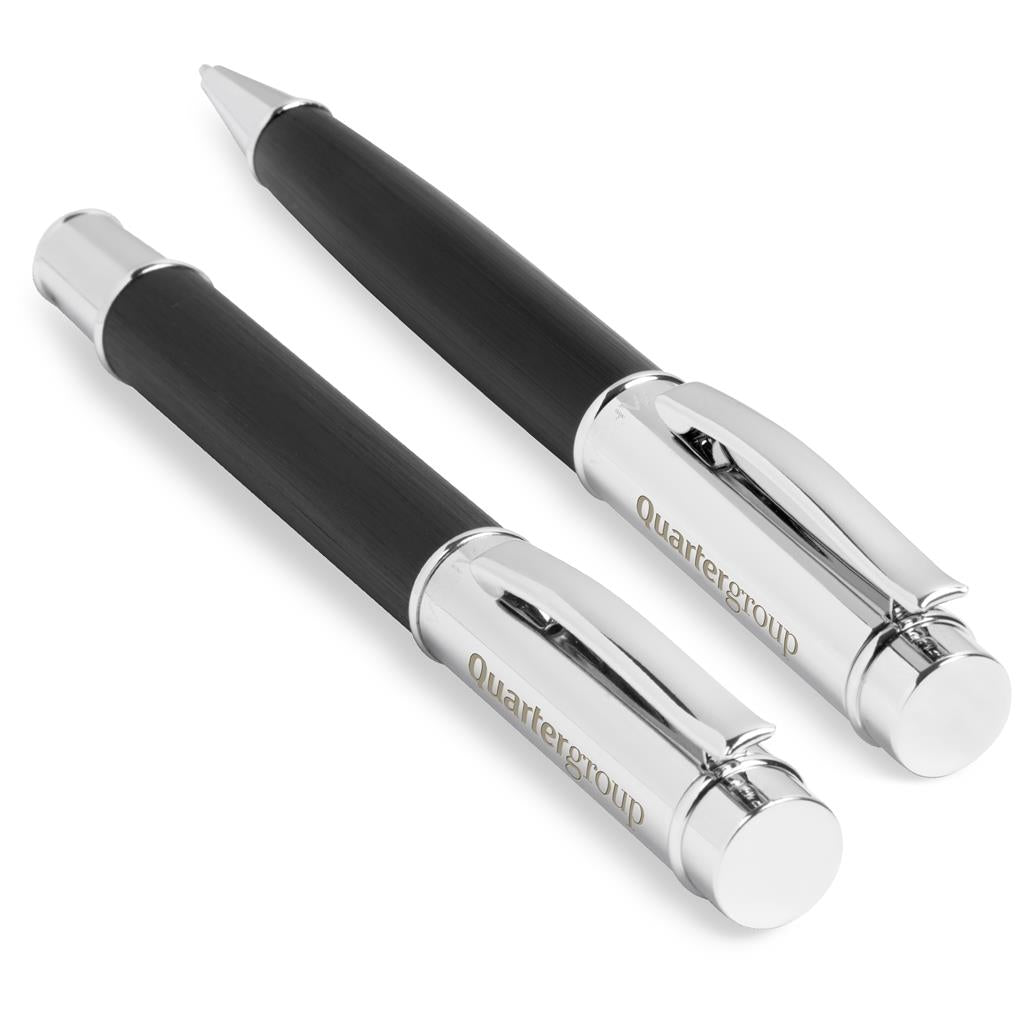 Alex Varga Volans Ball Pen & Rollerball Set - Black