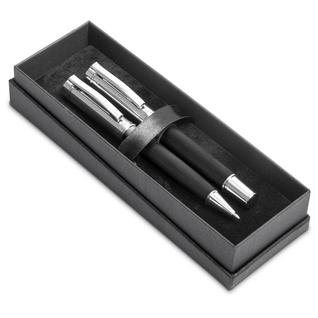 Alex Varga Volans Ball Pen & Rollerball Set - Black
