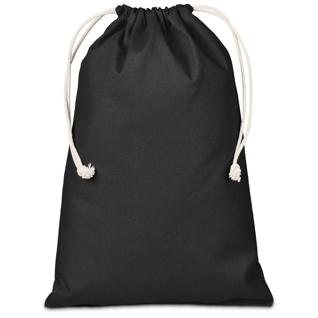 Allsorts Maxi Cotton Drawstring Pouch - Black