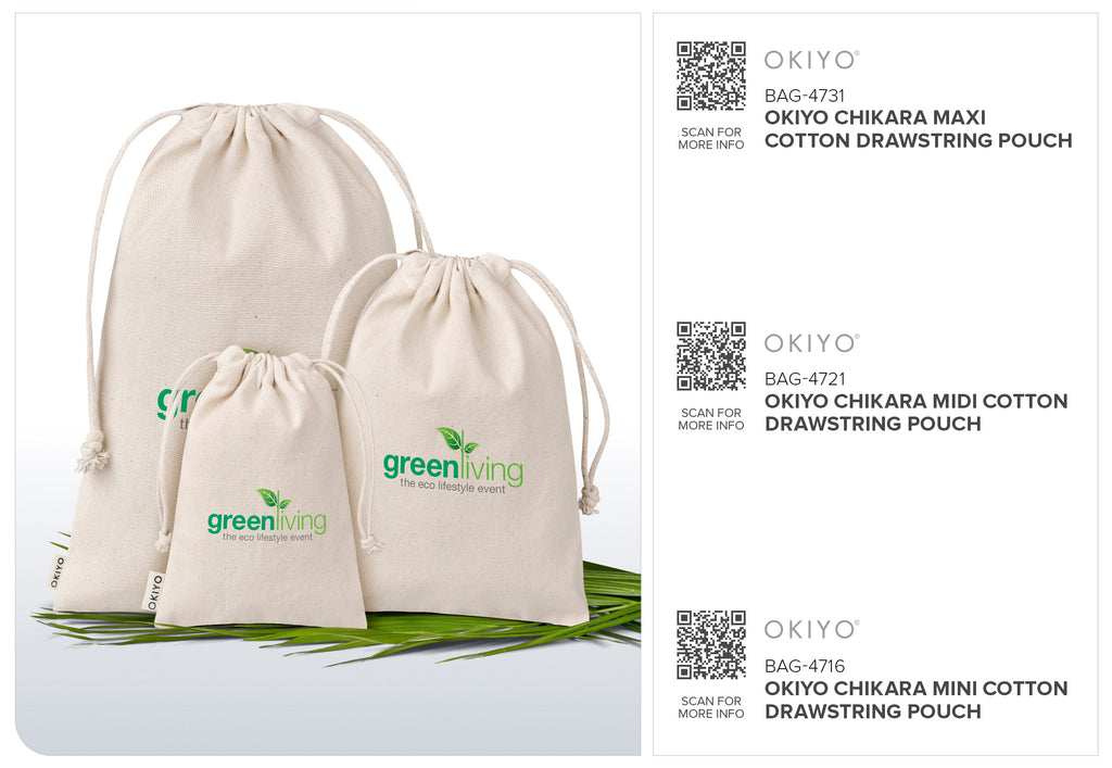 Okiyo Chikara Cotton Midi Drawstring Pouch