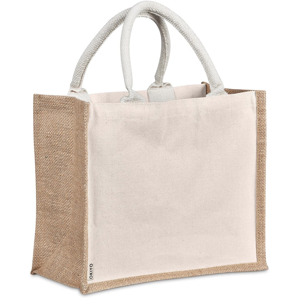 Okiyo Chinsai Midi Jute & Cotton Tote