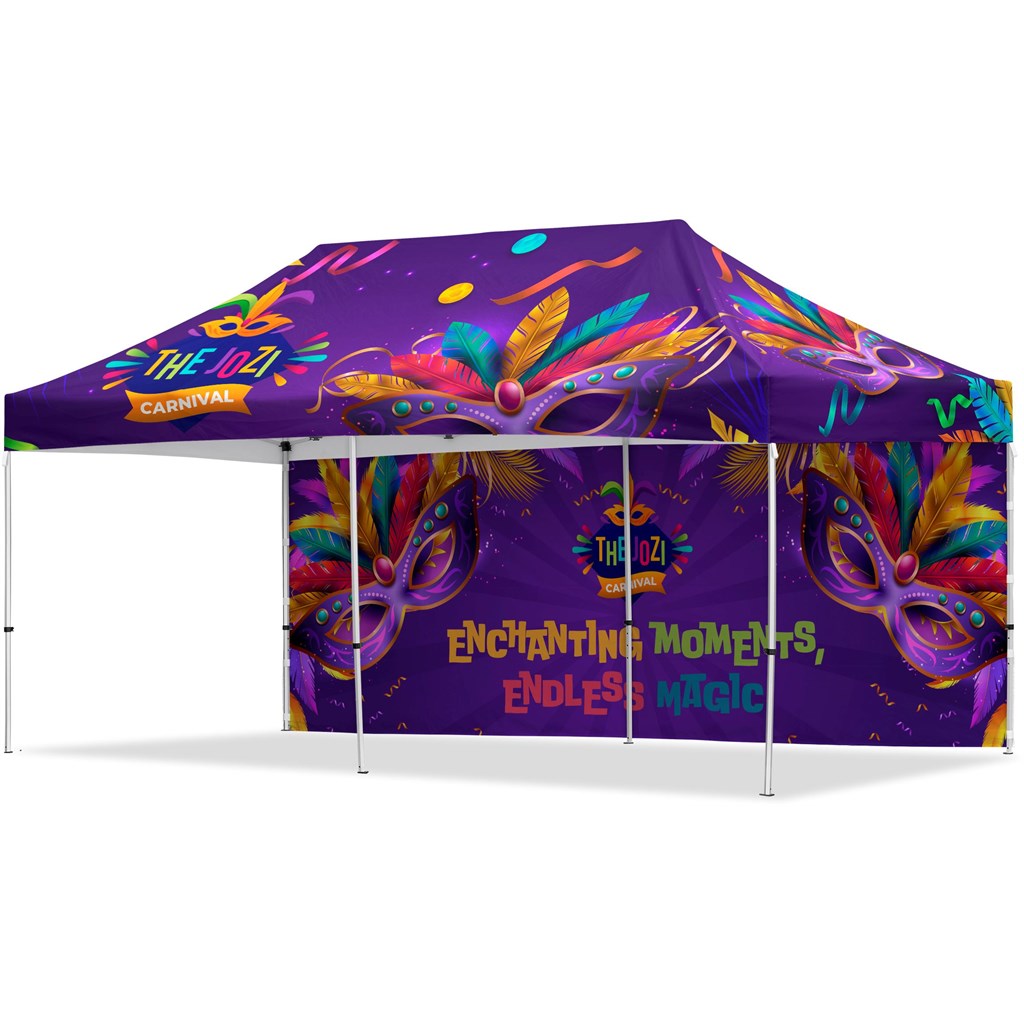 Coated Steel Sublimated Gazebo 6m x 3m - 1 Long Full-Wall Skin