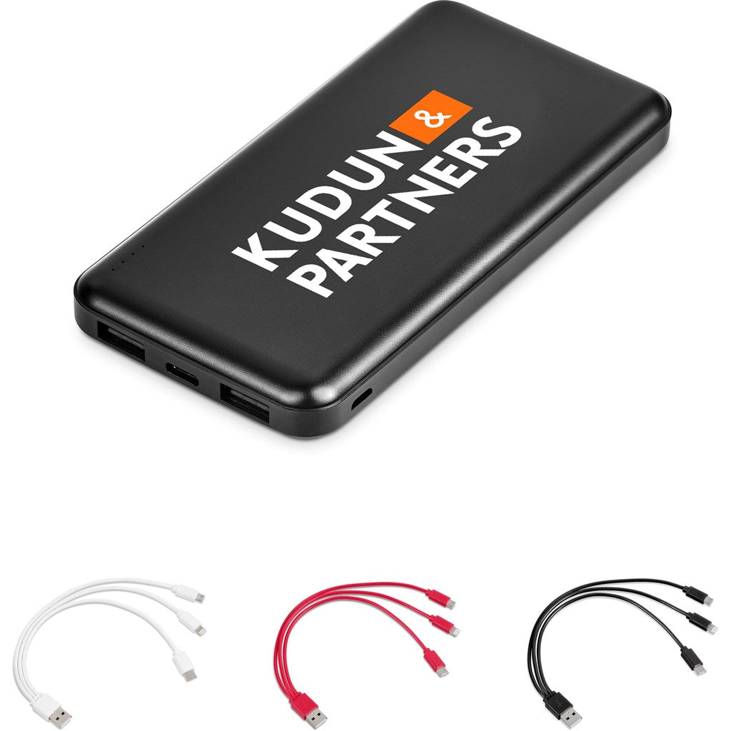 Kingpin Black Compact 5000mAh Power Bank Set