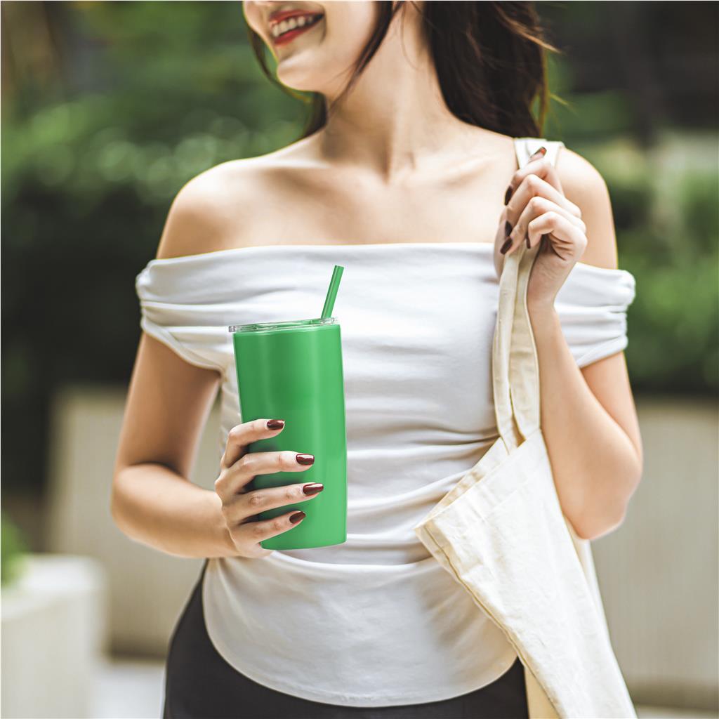 Altitude Daytona Plastic 2-in-1 Double-Wall Tumbler & Straw - 600ml