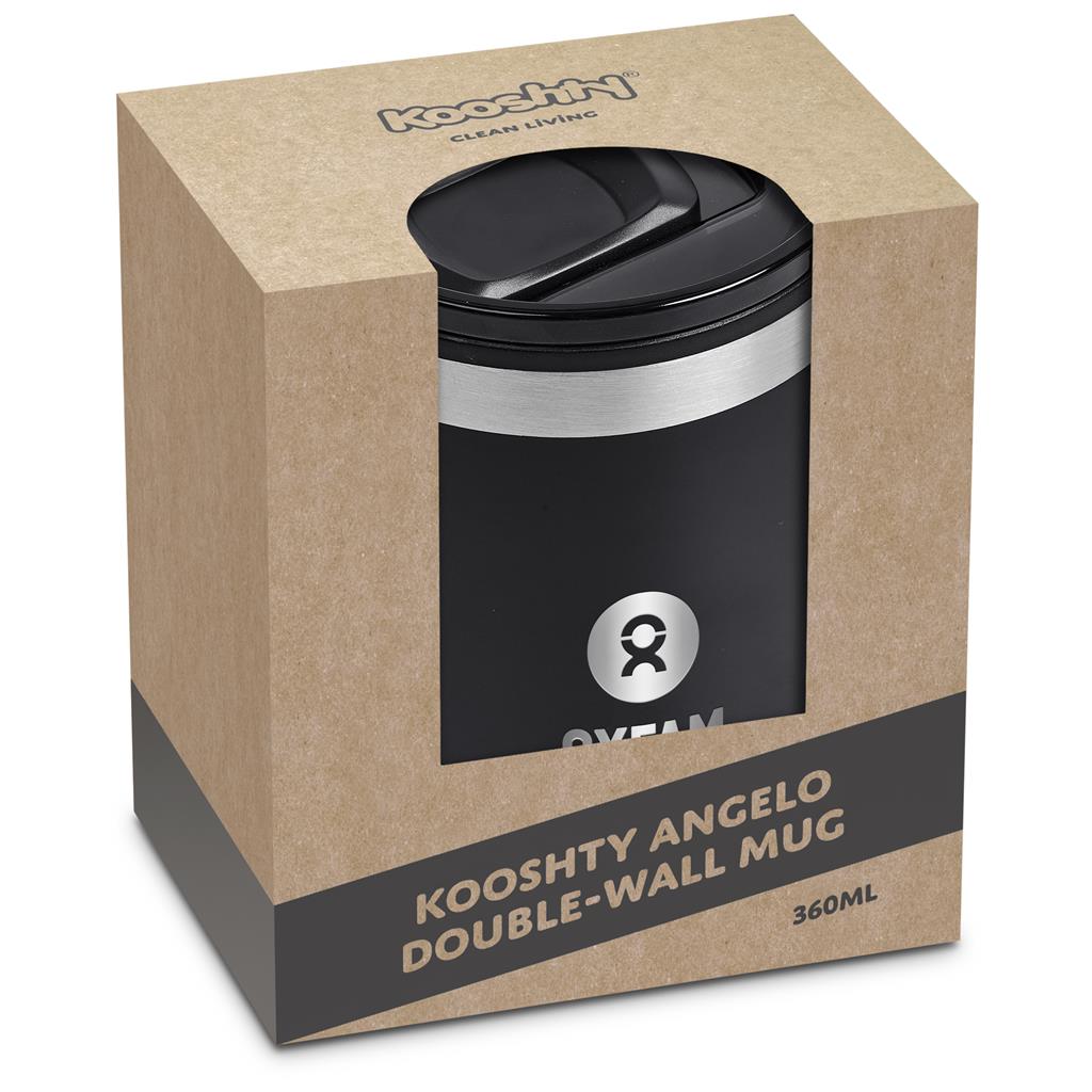 Kooshty Angelo Stainless Steel & Plastic Double-Wall Mug – 360ml