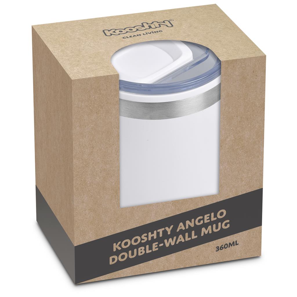 Kooshty Angelo Stainless Steel & Plastic Double-Wall Mug – 360ml