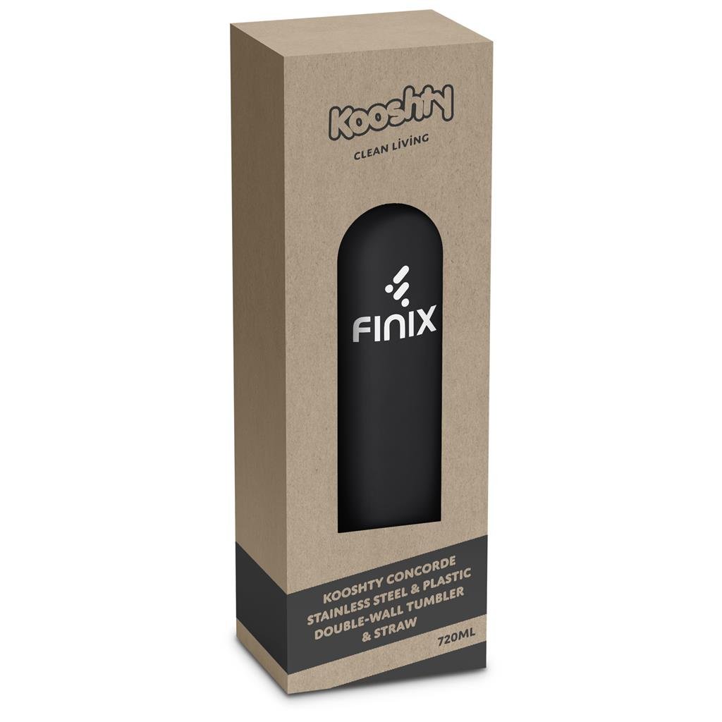 Kooshty Concorde Stainless Steel & Plastic Double-Wall Tumbler & Straw - 720ml