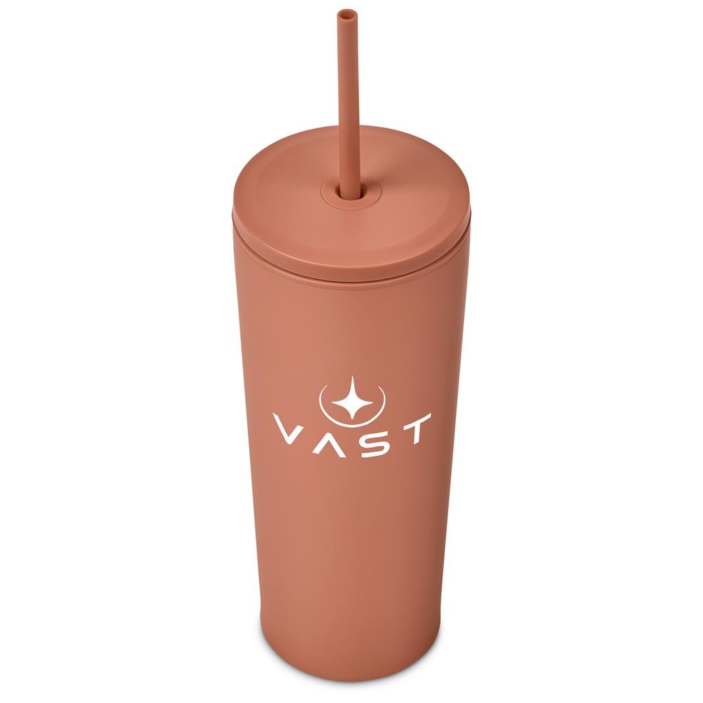 Kooshty Concorde Stainless Steel & Plastic Double-Wall Tumbler & Straw - 720ml