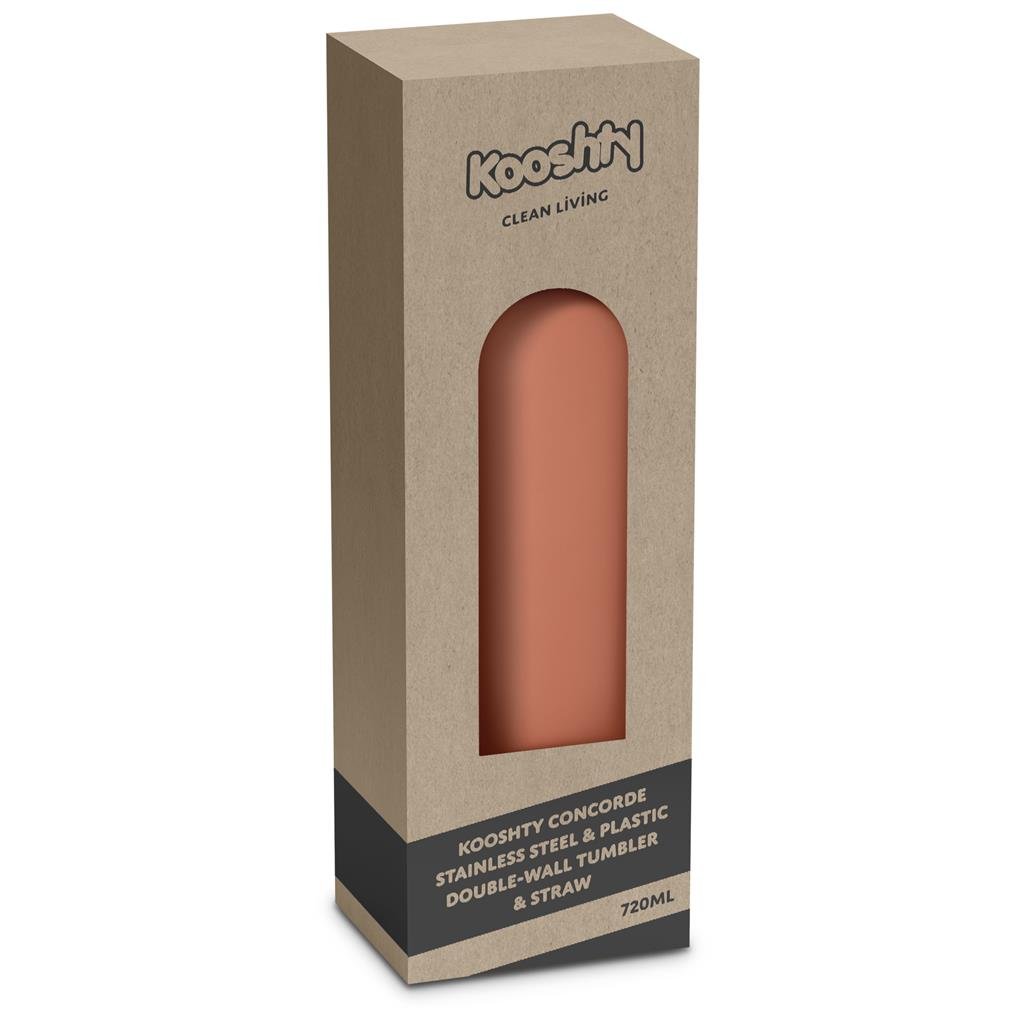 Kooshty Concorde Stainless Steel & Plastic Double-Wall Tumbler & Straw - 720ml