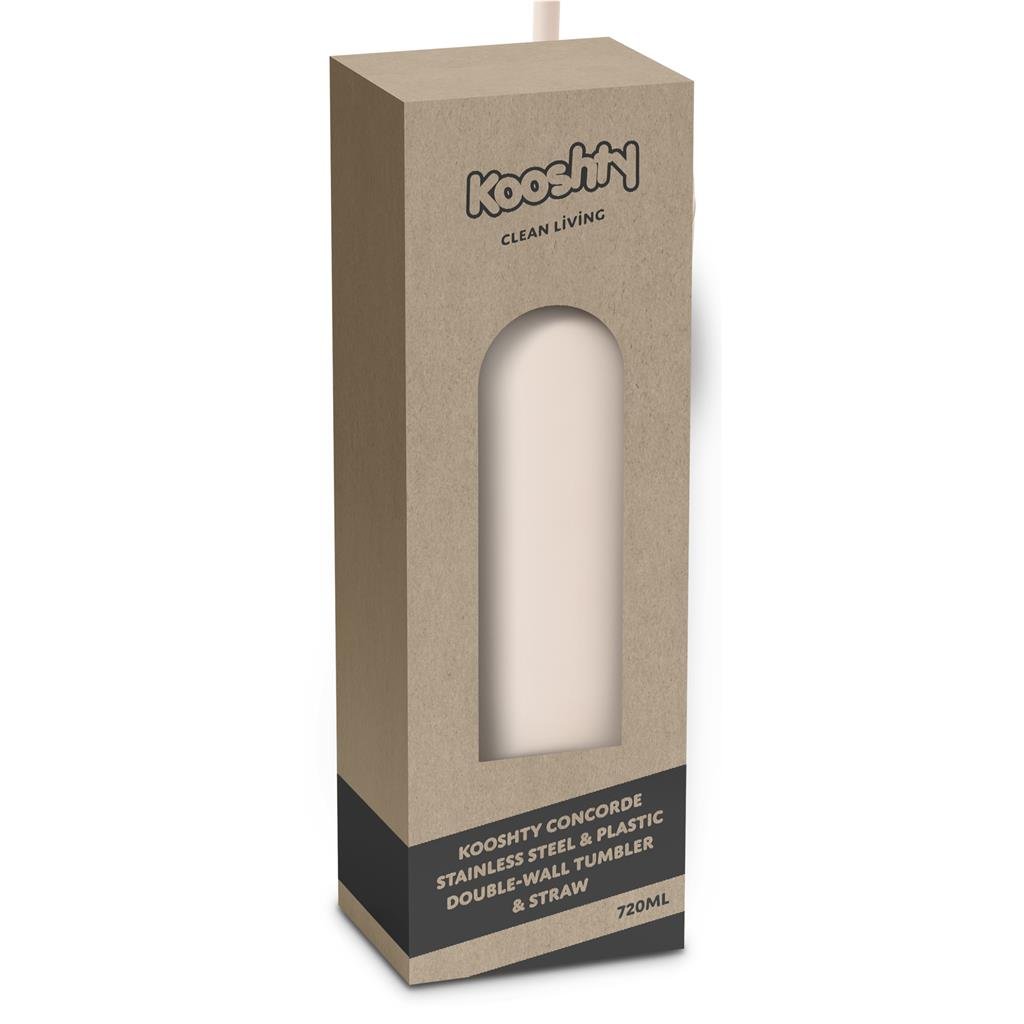 Kooshty Concorde Stainless Steel & Plastic Double-Wall Tumbler & Straw - 720ml