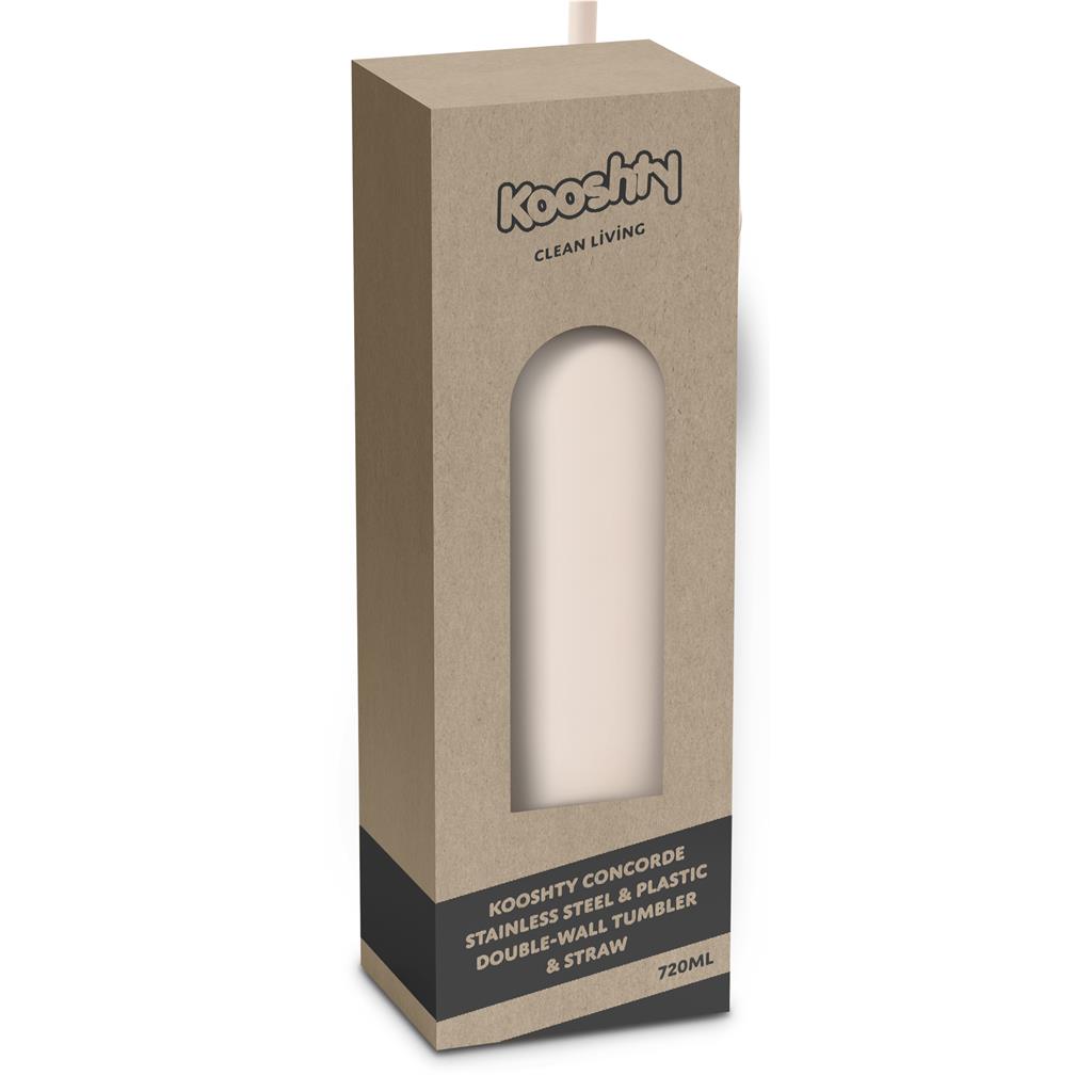 Kooshty Concorde Stainless Steel & Plastic Double-Wall Tumbler & Straw - 720ml