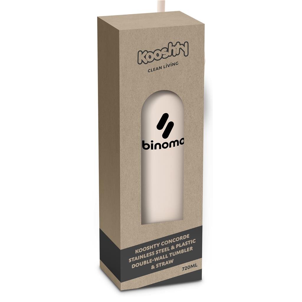 Kooshty Concorde Stainless Steel & Plastic Double-Wall Tumbler & Straw - 720ml