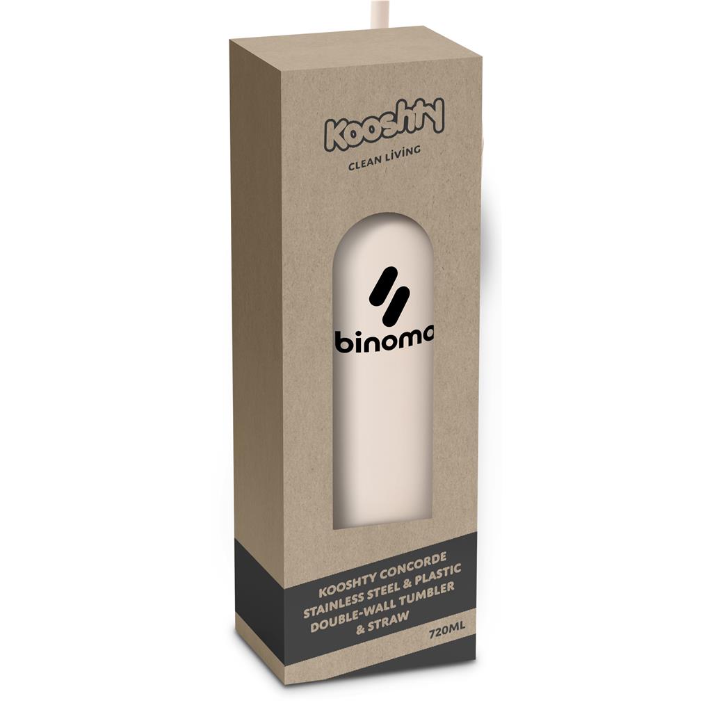 Kooshty Concorde Stainless Steel & Plastic Double-Wall Tumbler & Straw - 720ml