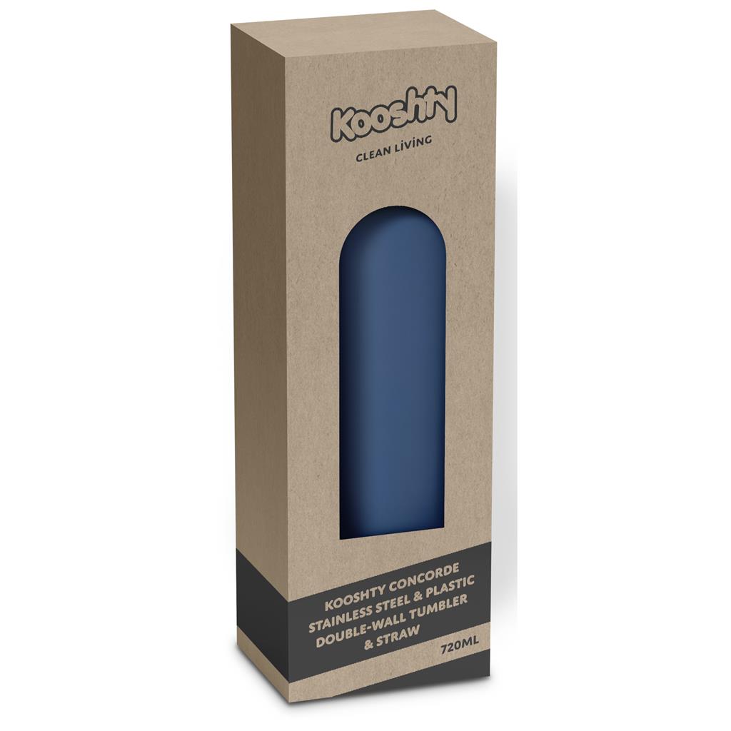 Kooshty Concorde Stainless Steel & Plastic Double-Wall Tumbler & Straw - 720ml