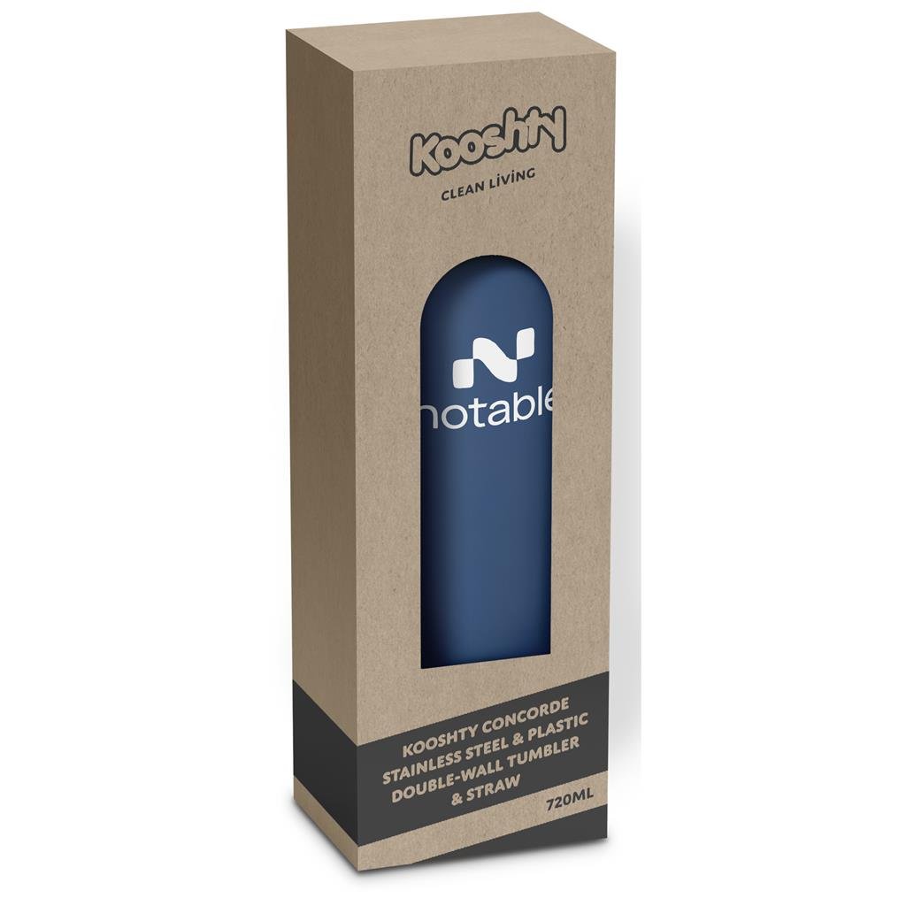Kooshty Concorde Stainless Steel & Plastic Double-Wall Tumbler & Straw - 720ml