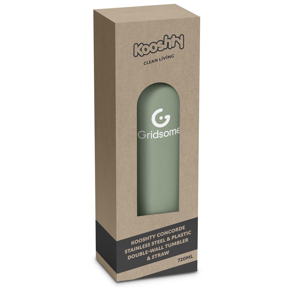 Kooshty Concorde Stainless Steel & Plastic Double-Wall Tumbler & Straw - 720ml