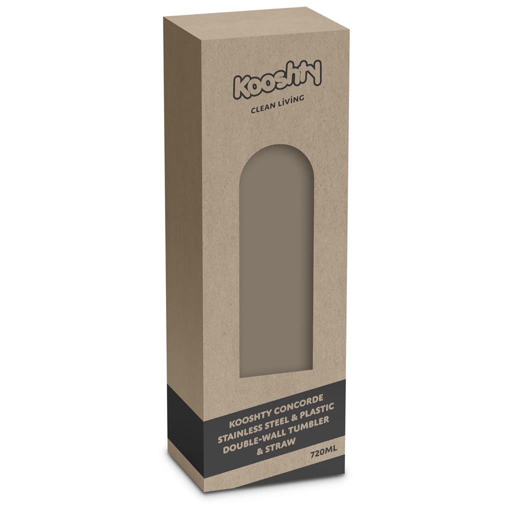 Kooshty Concorde Stainless Steel & Plastic Double-Wall Tumbler & Straw - 720ml