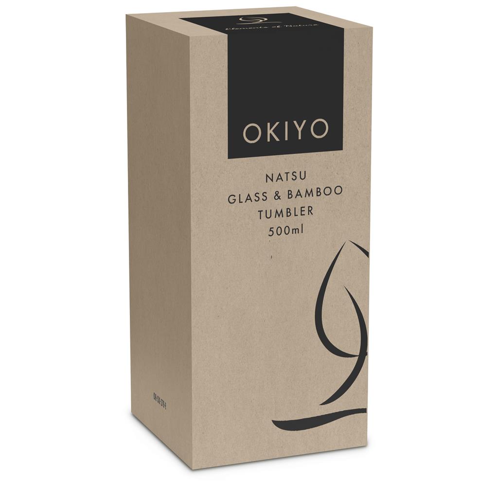 Okiyo Natsu Glass & Bamboo Tumbler & Straw - 500ml