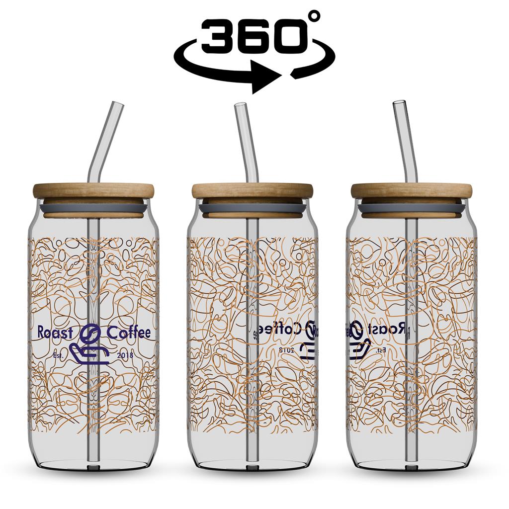 Okiyo Natsu Glass & Bamboo Tumbler & Straw - 500ml