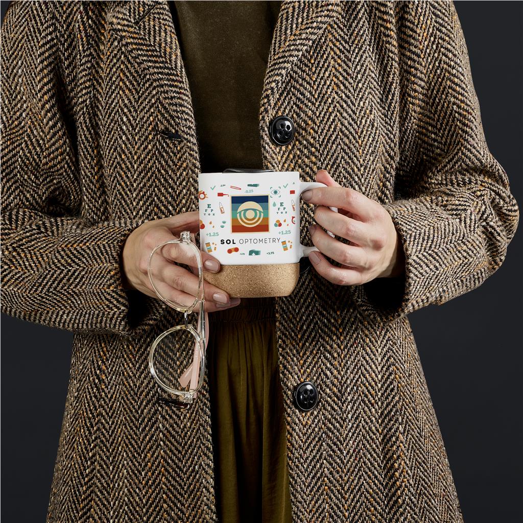 Serendipio Sienna Cork & Ceramic Sublimation Coffee Mug - 340ml