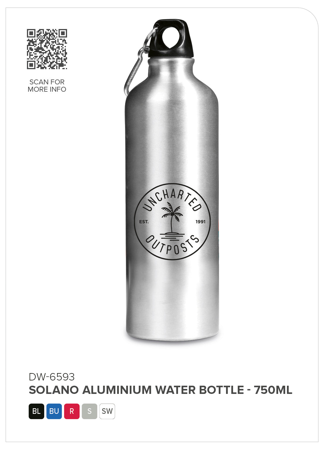 Solano Aluminium Water Bottle - 750ml