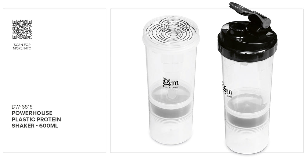 Powerhouse Plastic Protein Shaker - 600ml