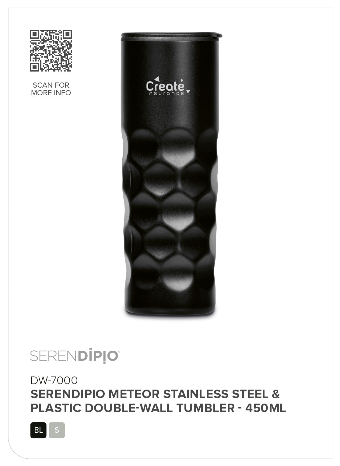 Serendipio Meteor Double-Wall Tumbler  - 450ml