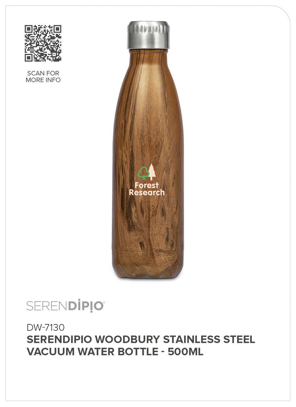 Serendipio Woodbury Vacuum Water Bottle - 500ml