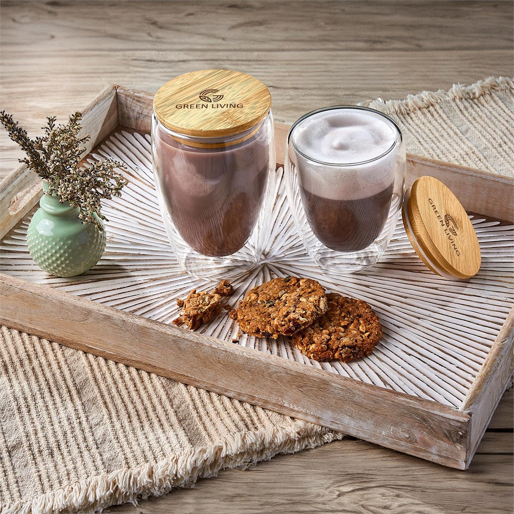 Okiyo Moco Double-Wall Glass Cup Duo Set