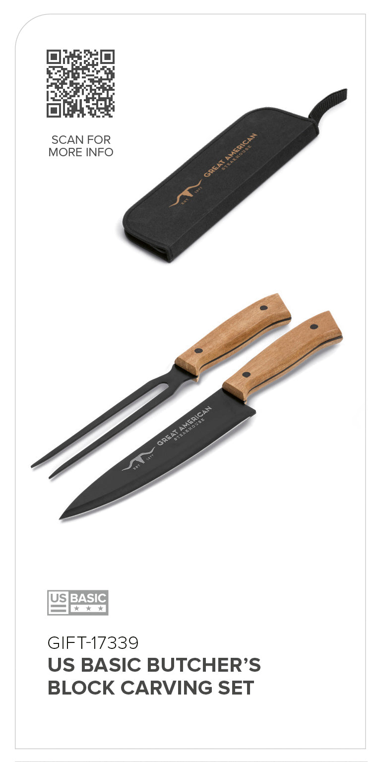 US Basic Butcher's Block Carving Set