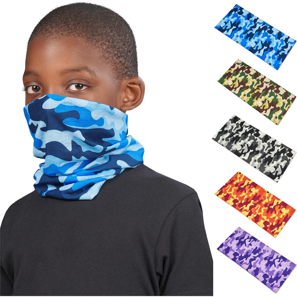 Kids Camo Flexi Tubular Bandana - Orange