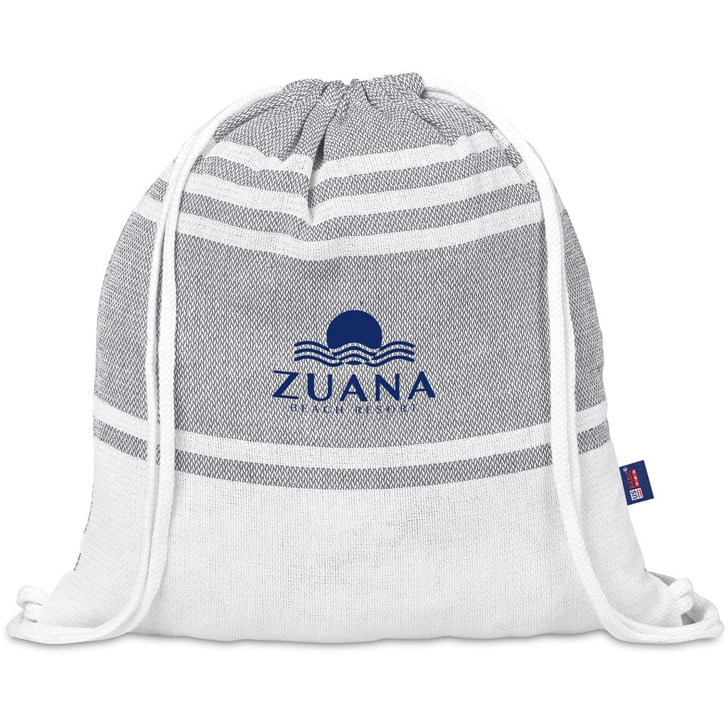 US Basic Santa Cruz Cotton-Rich Beach Towel & Drawstring Bag