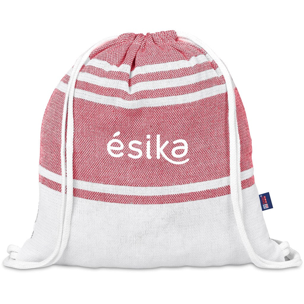 US Basic Santa Cruz Cotton-Rich Beach Towel & Drawstring Bag