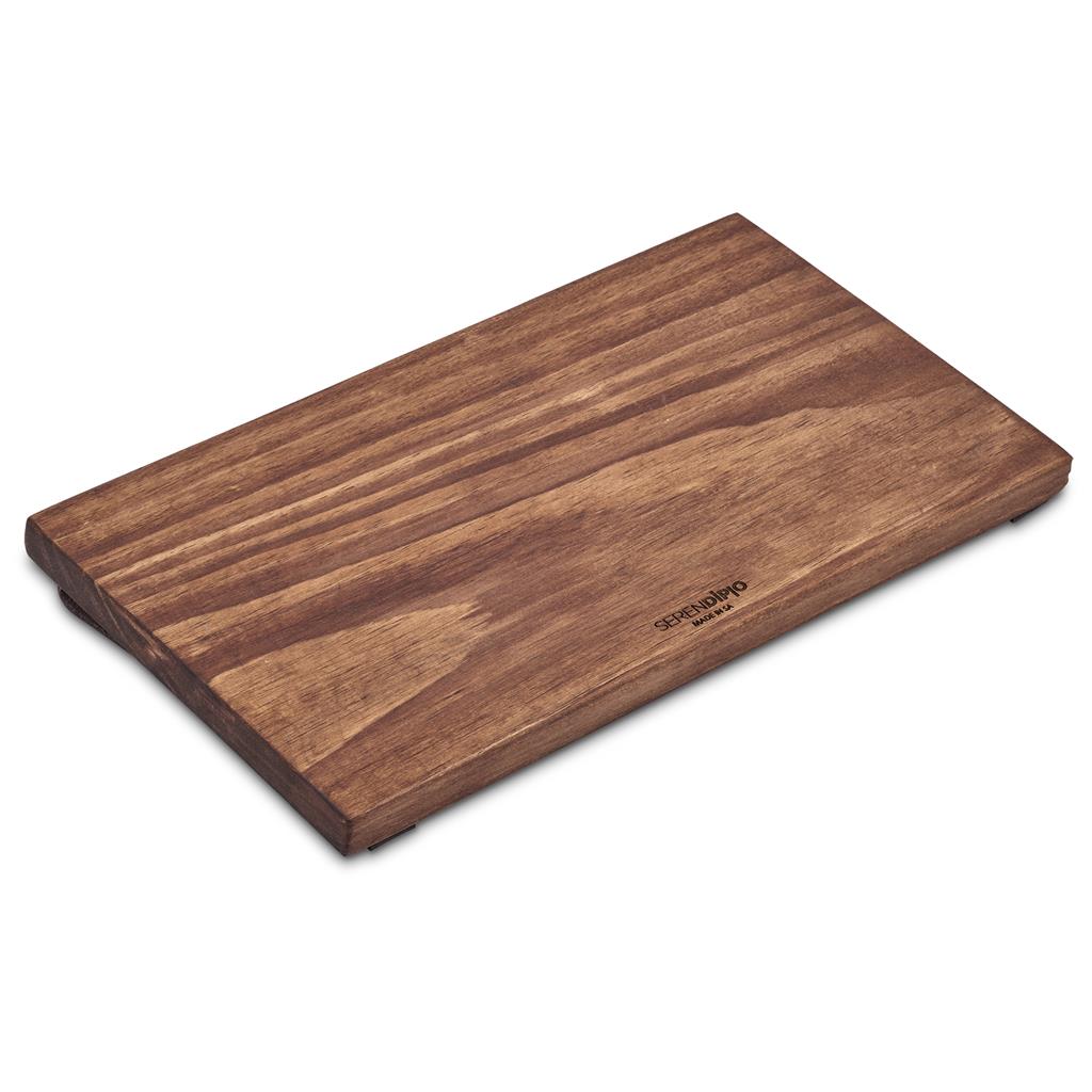 Serendipio Large Farm Style Wooden Tray with Leather Straps
