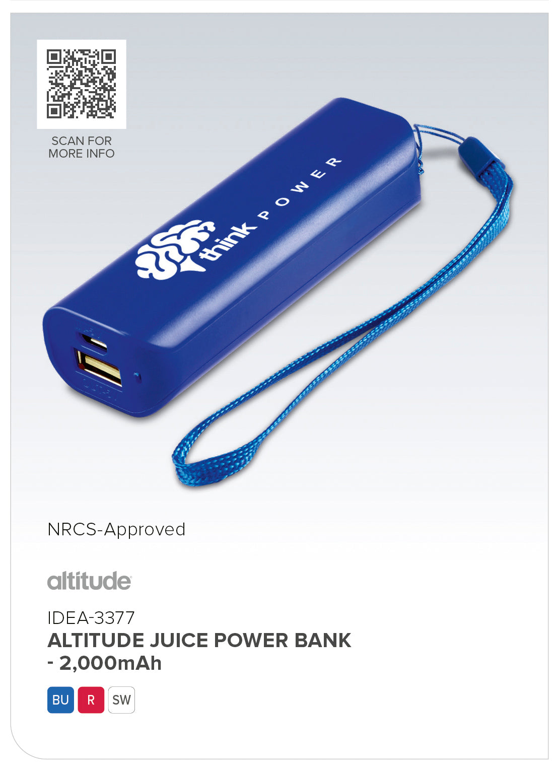 Altitude Juice Power Bank - 2,000mAh