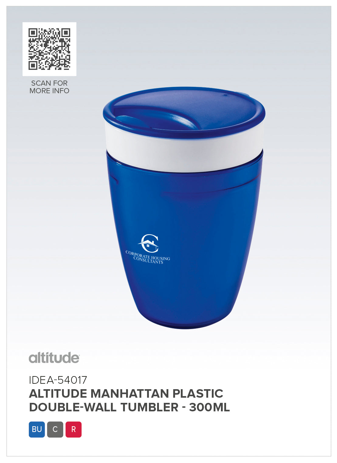 Altitude Manhattan Plastic Double-Wall Tumbler - 300ml