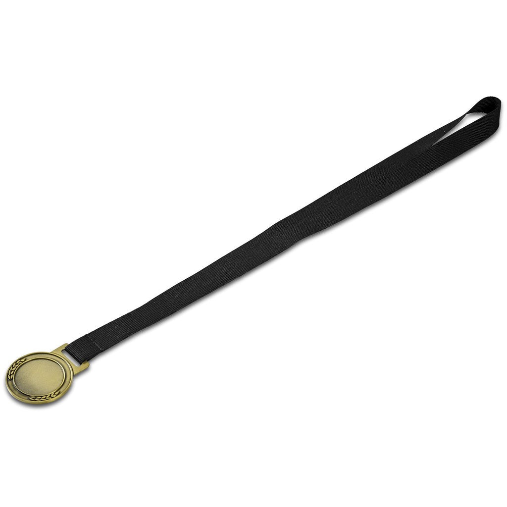 Achiever Medal With Black Petersham Lanyard - Gold