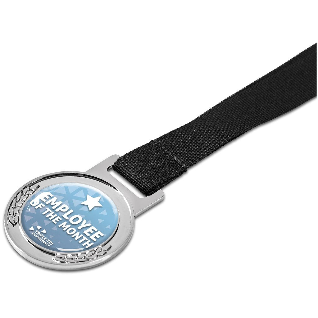 Achiever Medal With Black Petersham Lanyard - Gold