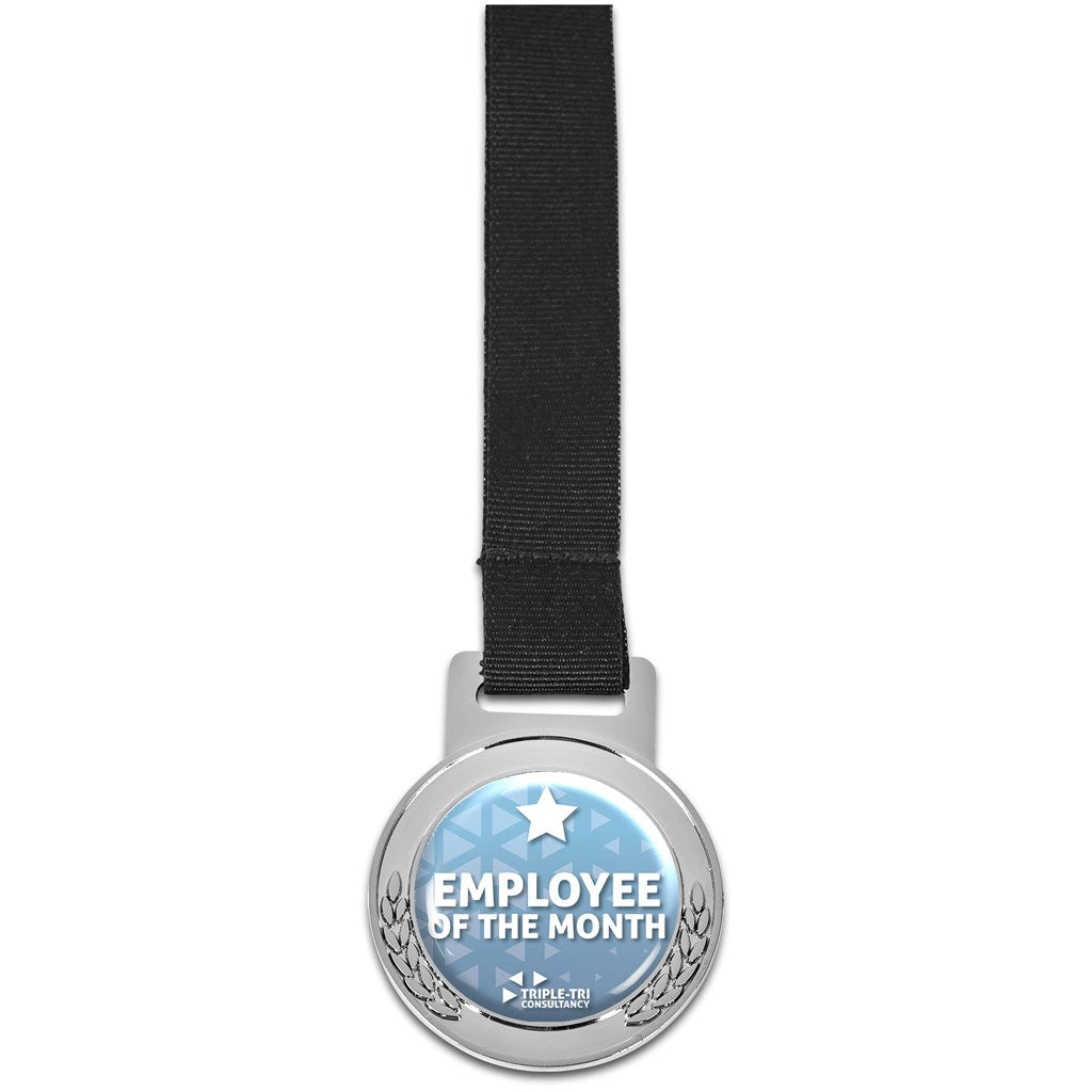 Achiever Medal With Black Petersham Lanyard - Gold