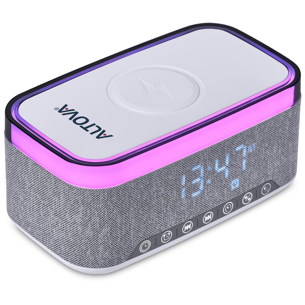 Serendipio Cumberland 10W Bluetooth Speaker Wireless Charger & Clock