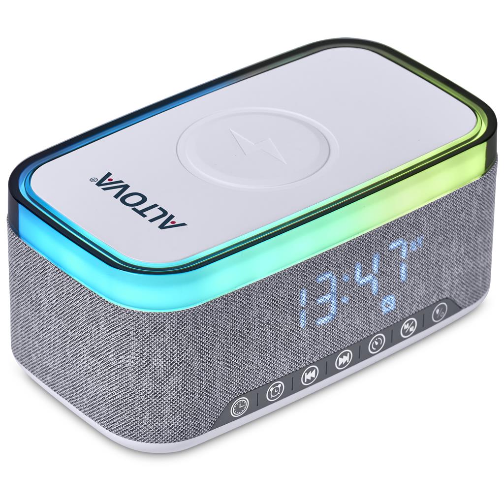 Serendipio Cumberland 10W Bluetooth Speaker Wireless Charger & Clock