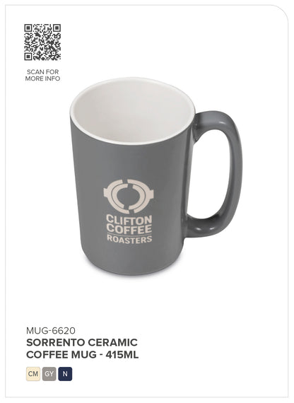 Sorrento Ceramic Coffee Mug - 415ml