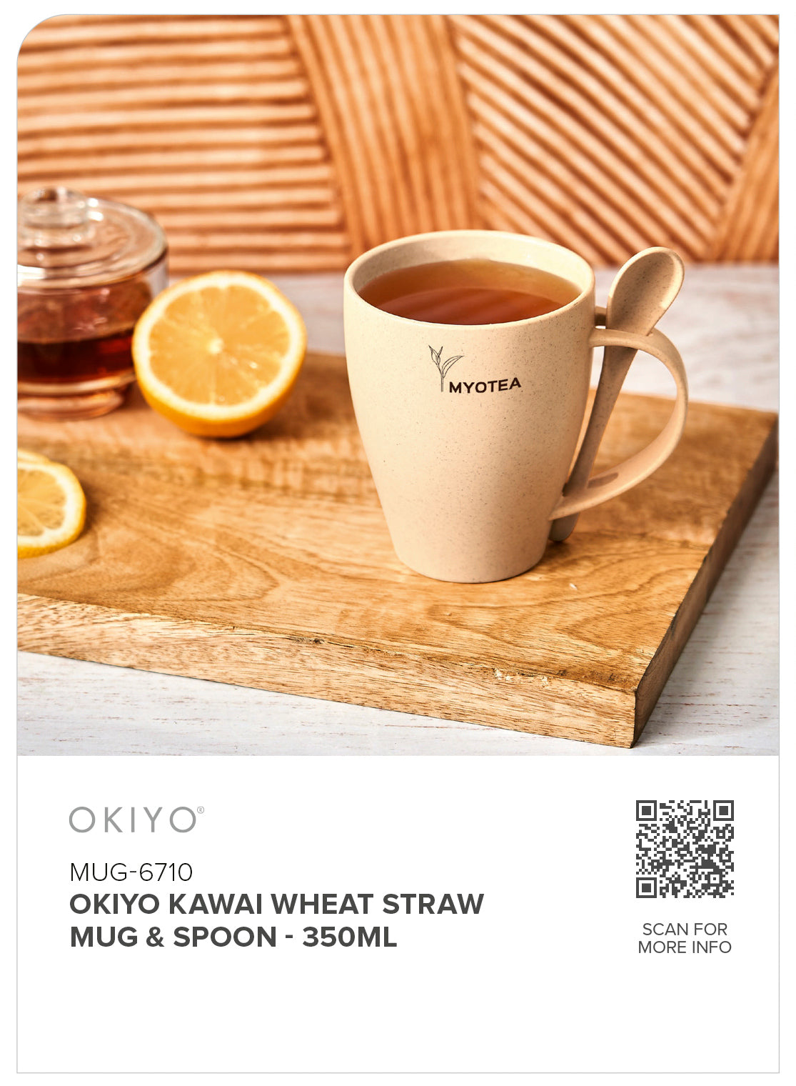 Okiyo Kawai Wheat Straw Mug Set - 350ml