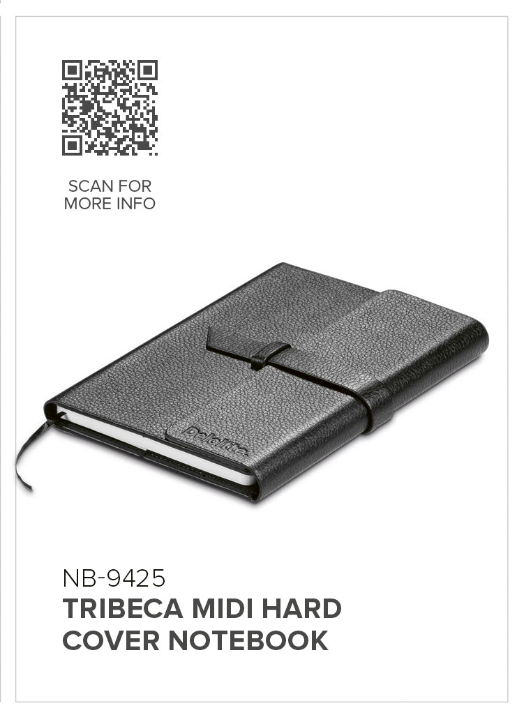 Tribeca Midi Hard Cover Notebook - Black