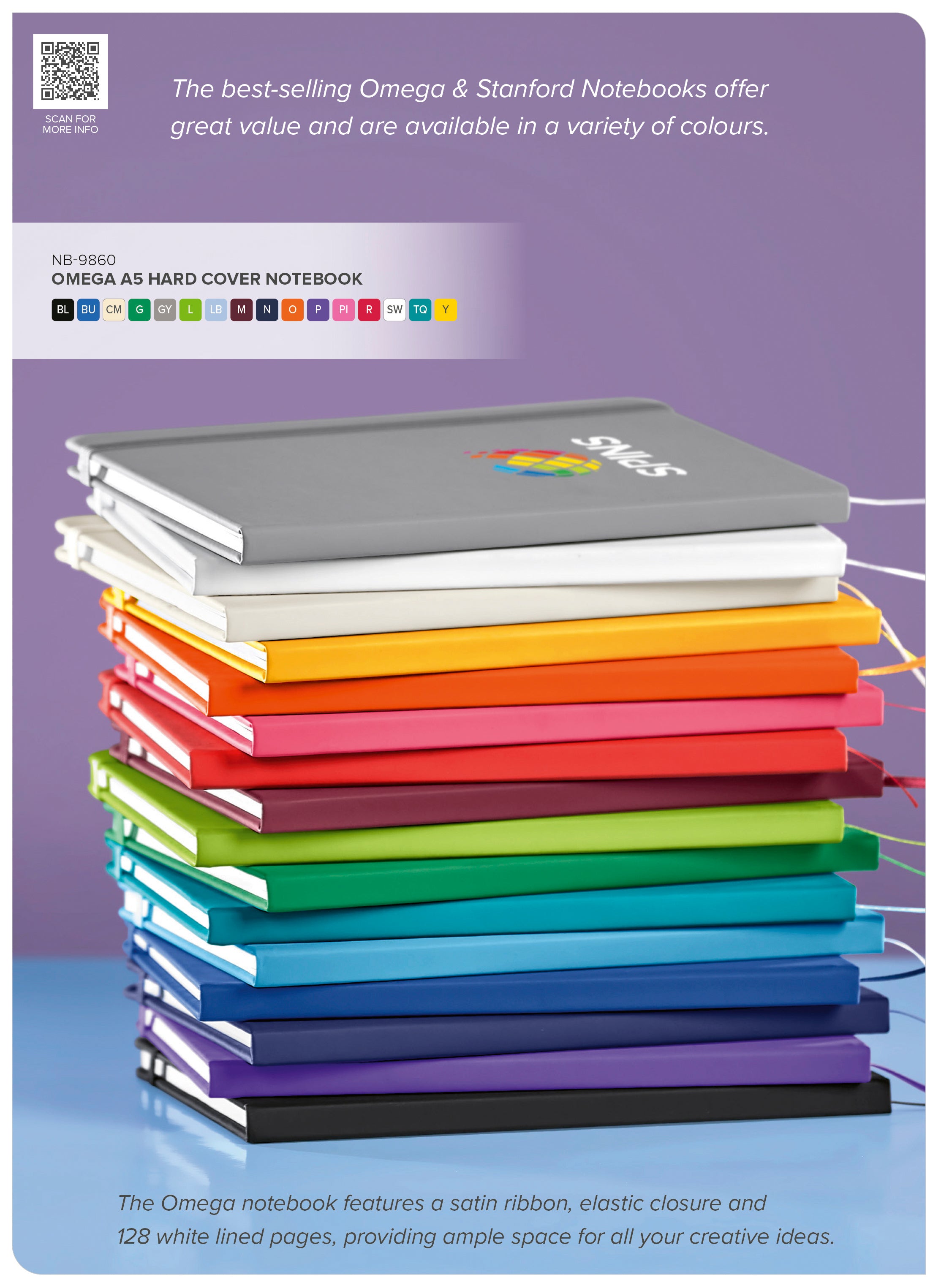 Omega A5 Hard Cover Notebook