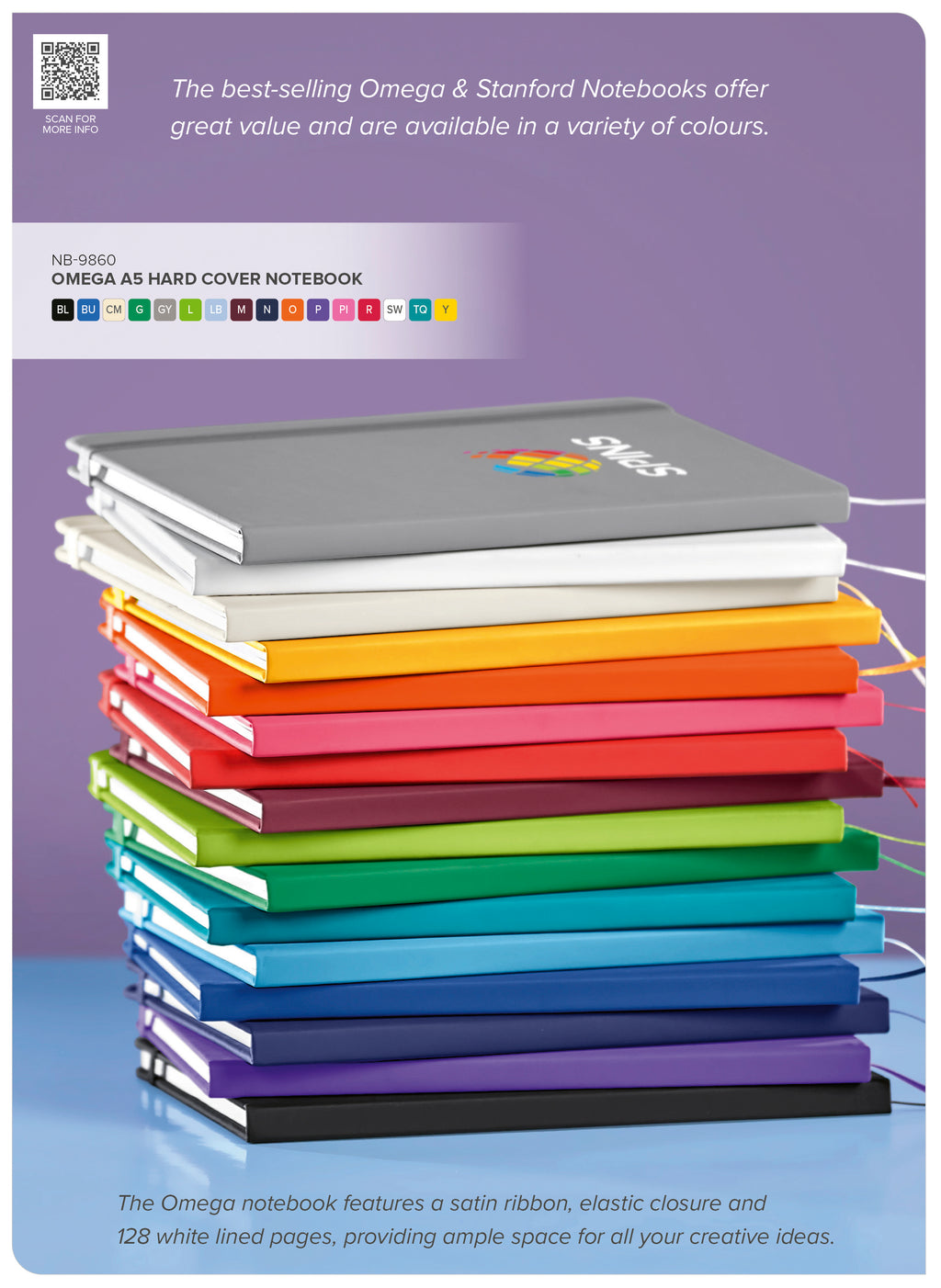 Omega A5 Hard Cover Notebook