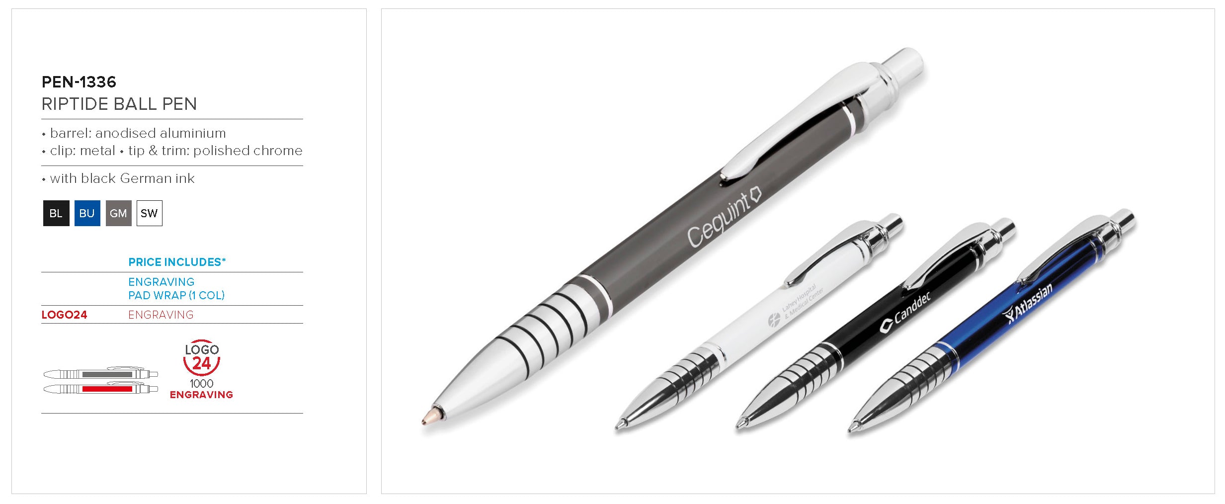 Riptide Ball Pen - Gun Metal