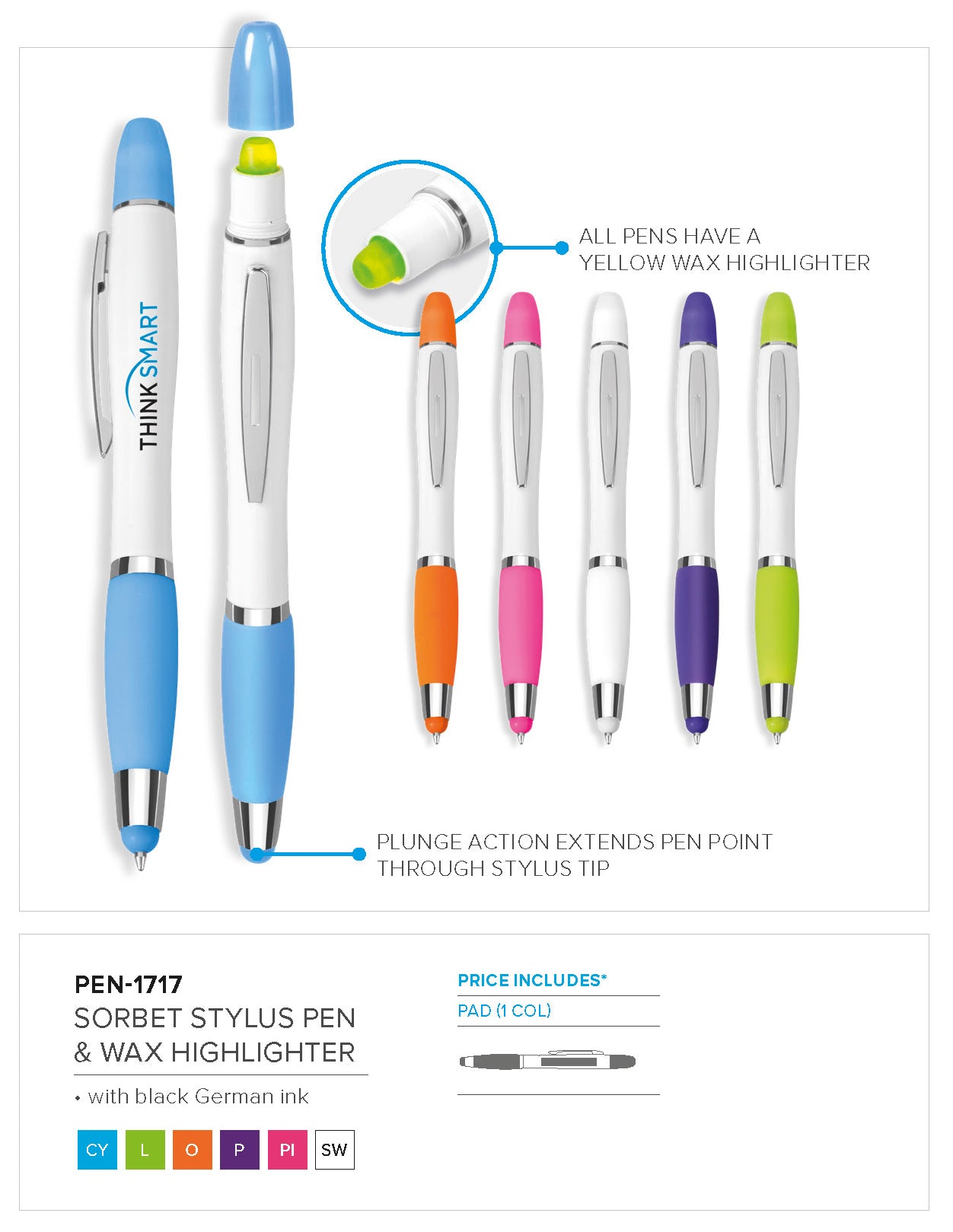 Sorbet Stylus Highlighter Ball Pen