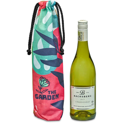 Pre-Printed Sample Hoppla Tipsy RPET Wine Bottle Drawcord Bag